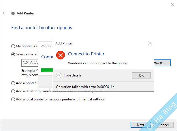 Khắc phục lỗi chia sẻ máy in trên Windows 10